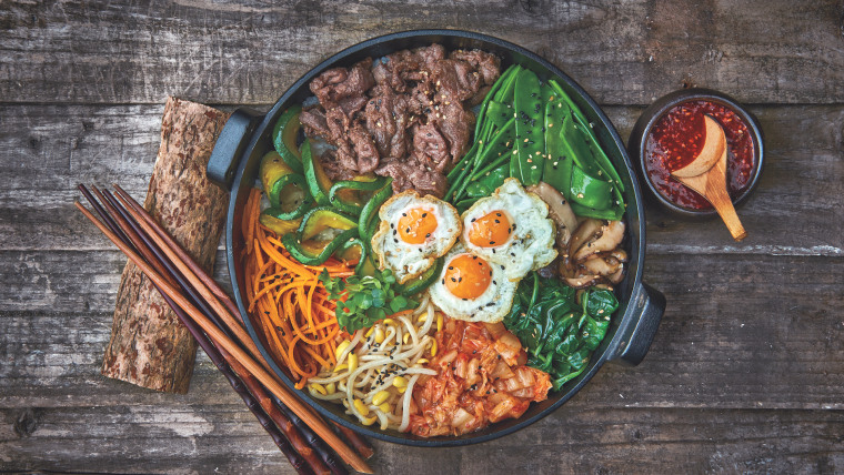 Bibimbap (Mixed Vegetable and Rice Bowl With Beef)
