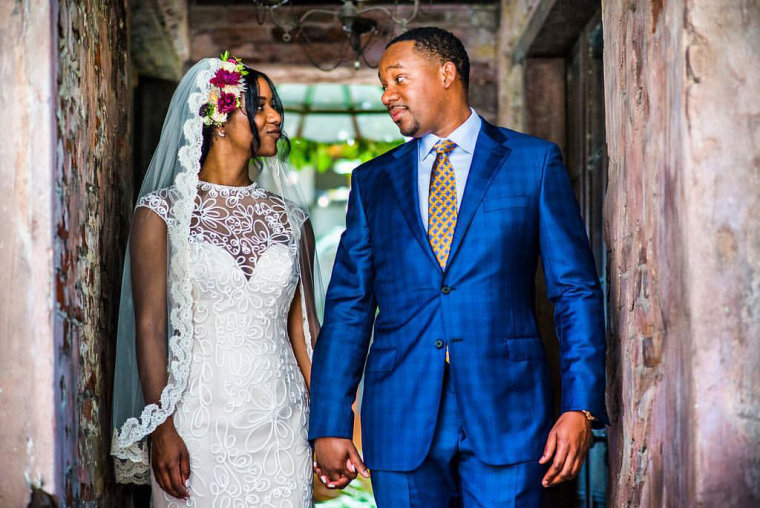 Image: Julien and Kiersten, co-founders of richandregular.com on their wedding day