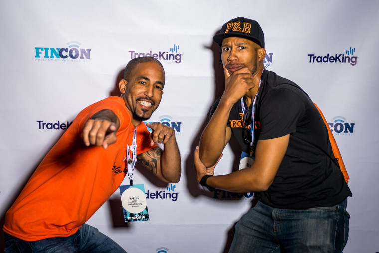 Image: Marcus, and Rich, hosts of the podcast, Paychecks &amp; Balances at FinCon2016