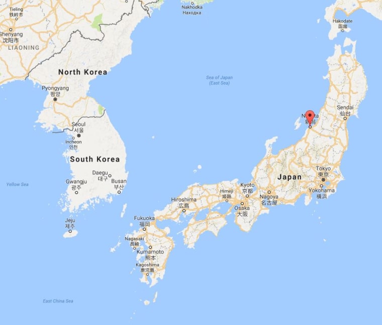 Image: A map showing the location of Niigata, Japan