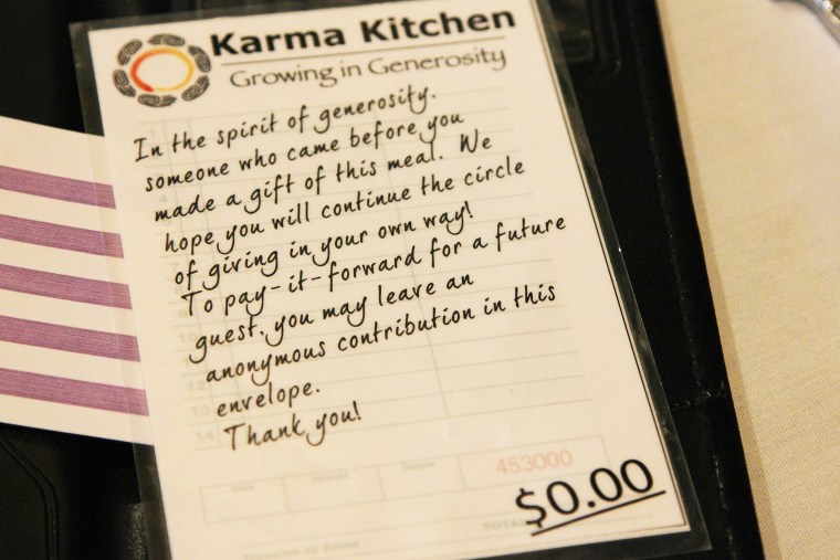 Image: The bill that comes after a meal at Karma Kitchen