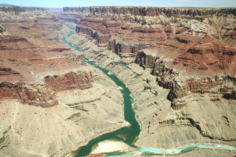 Image: Looking north up Marble Canyon at the confluence of the Colorado and Little Colorado Rivers, Grand Canyon National Park.