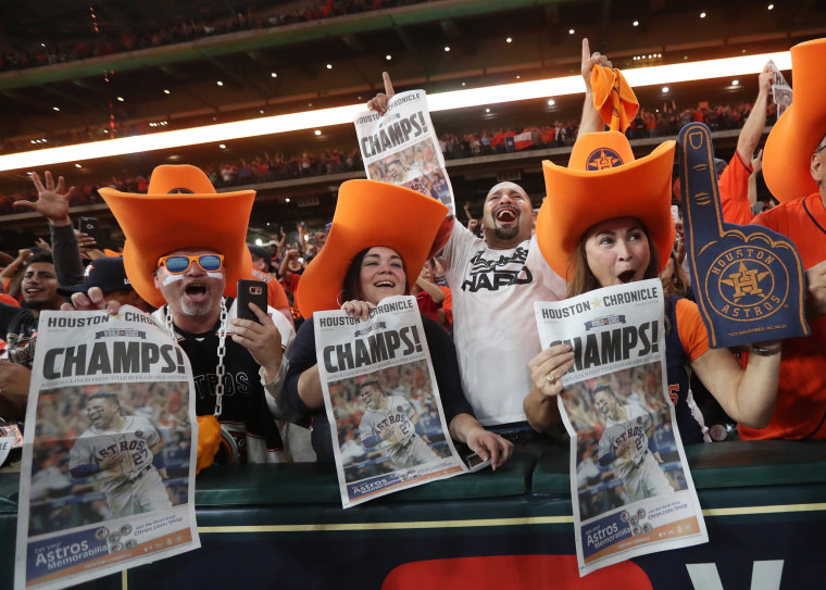 Houston Astros World Series trophy photo op at Minute Maid Park as store  marks down postseason merchandise 50%