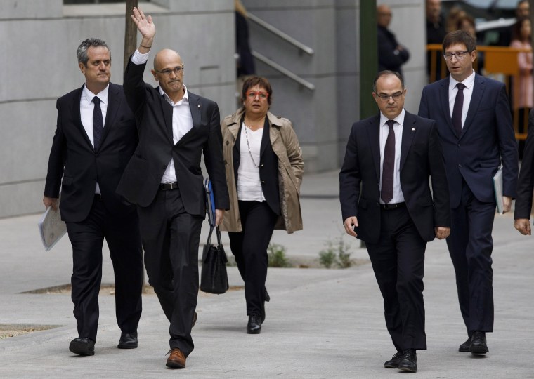 Image: Members Of The Catalan Government Attend Spain's National High Court