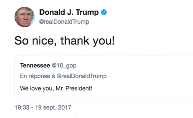 Trump tweet to @10_GOP