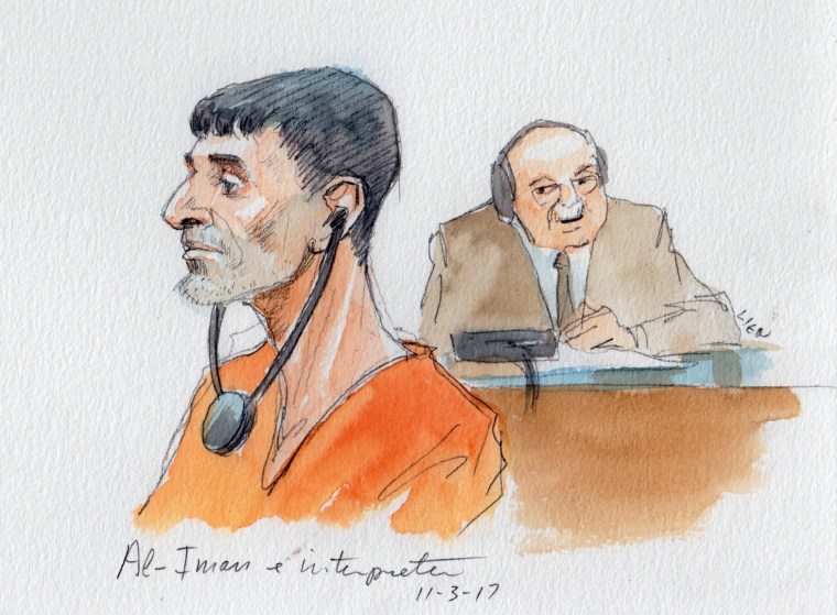 Image: Al-Iman, Benghazi suspect and interpreter in Washington DC on Nov. 3, 2017.