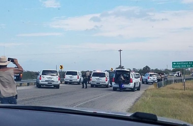 Image: Police cars in Sutherland Springs, Texas