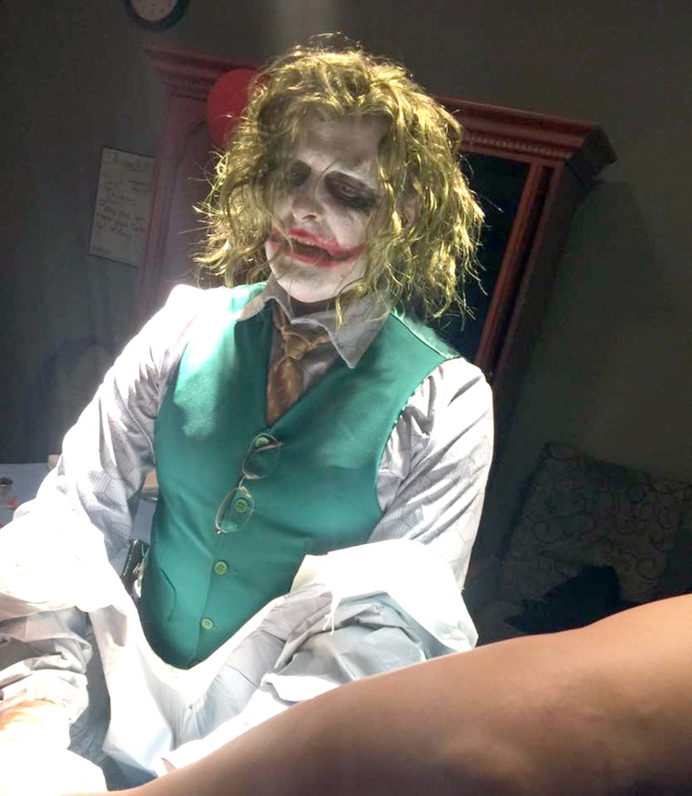 Doctor dressed as Joker delivers baby on Halloween (and mom was thrilled!)