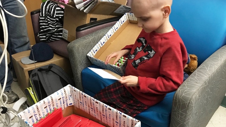 Jacob Thompson, 9, received Christmas cards from around the world and celebrated the holiday early with his family before dying from stage 4 neuroblastoma on Sunday. 