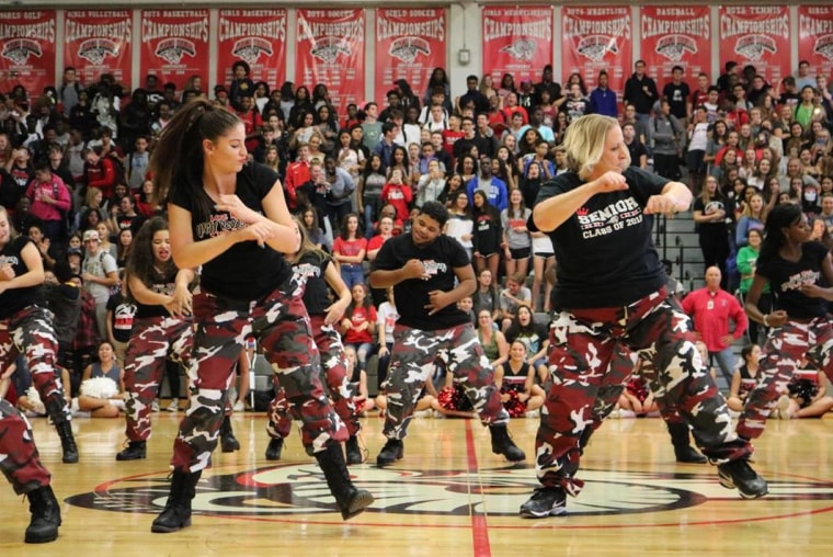 Principal Dr. Mickey Reynolds wowed the students of Lake Mary High School when she dropped in on the step team's routine. "I was blown away by the cheering," she said.