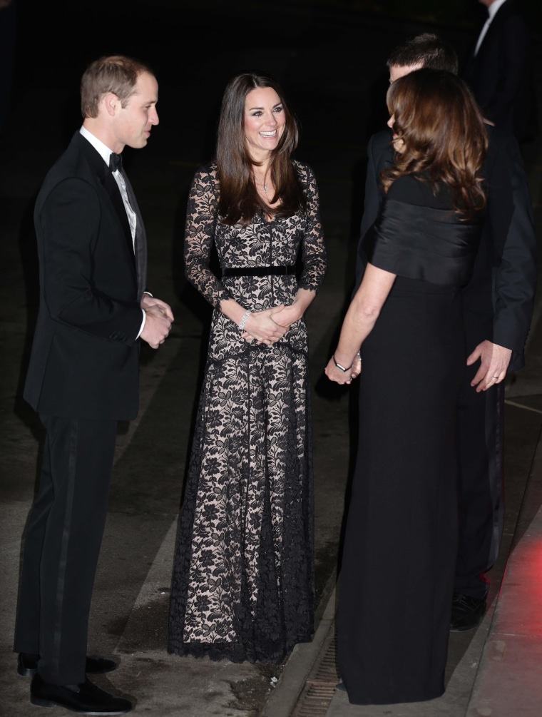 Kate Middleton Wearing Black Lace Dress