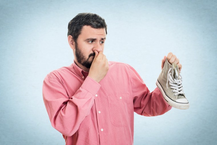 Man with foul odor shoes.