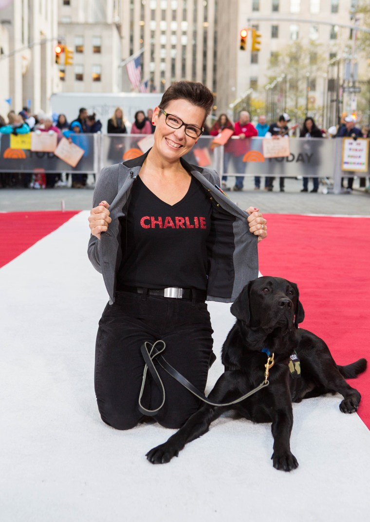 Over the last 14 months, TODAY puppy Charlie has grown into a full-fledged service dog in training. Watch the emotional moment that Charlie meets the new teammate he has been trained to work with: military veteran Stacy Pearsall.