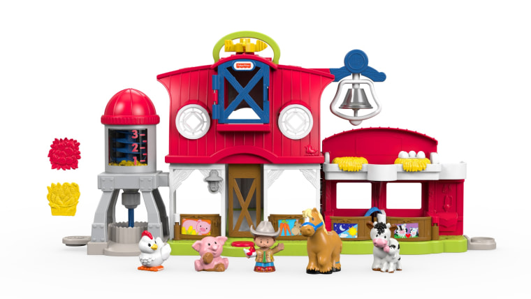 The Fisher-Price Little People farm playset has been renamed the Caring for Animals farm and now focuses on showing children how to nurture the animals.