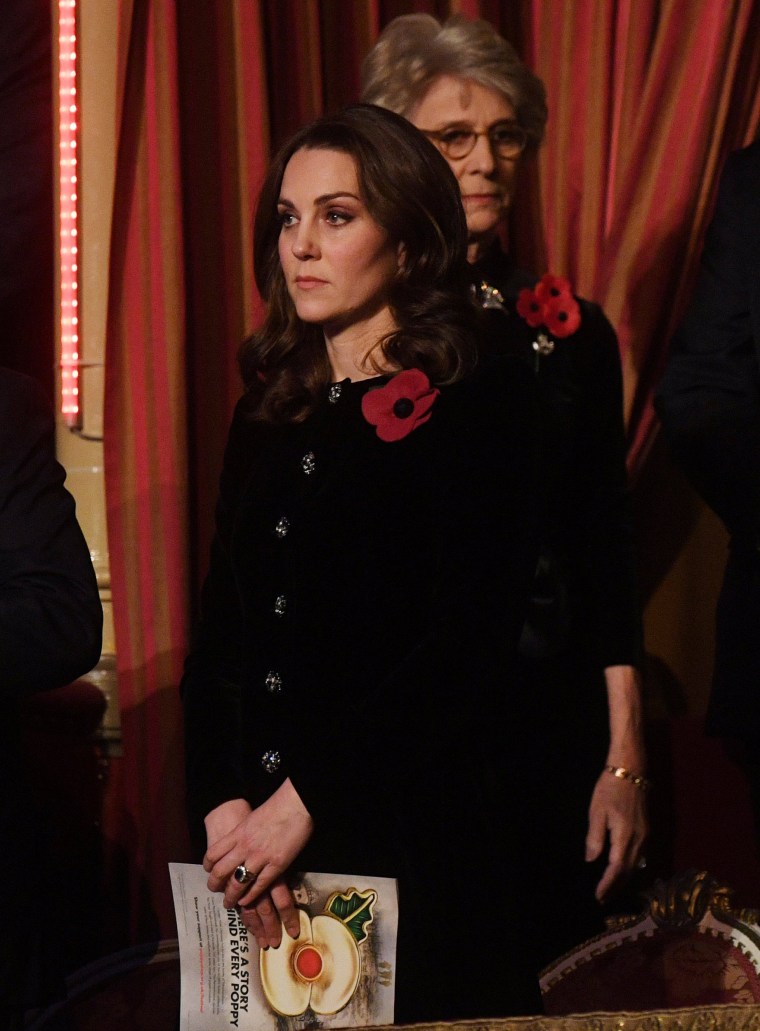 The Duchess of Cambridge attends the annual Royal Festival of Remembrance at the Royal Albert Hall, in London.