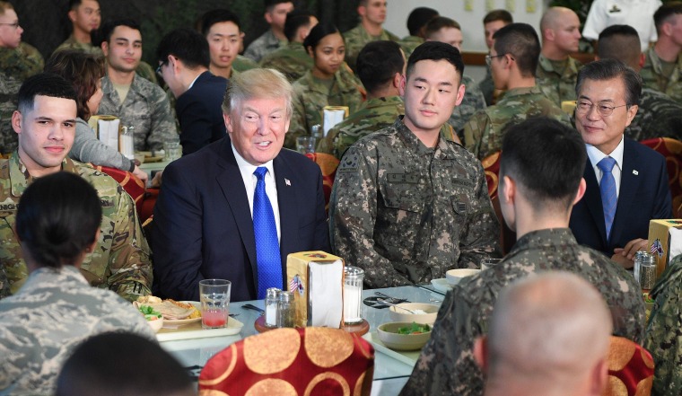 Image: President Donald Trump and South Korean President Moon Jae-In at Camp Humphreys