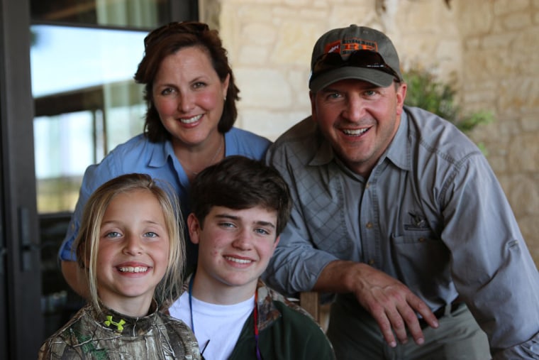 Image: Melita Keith, 45, of Victoria, Texas with her husband John, son Jackson and daughter Lucy