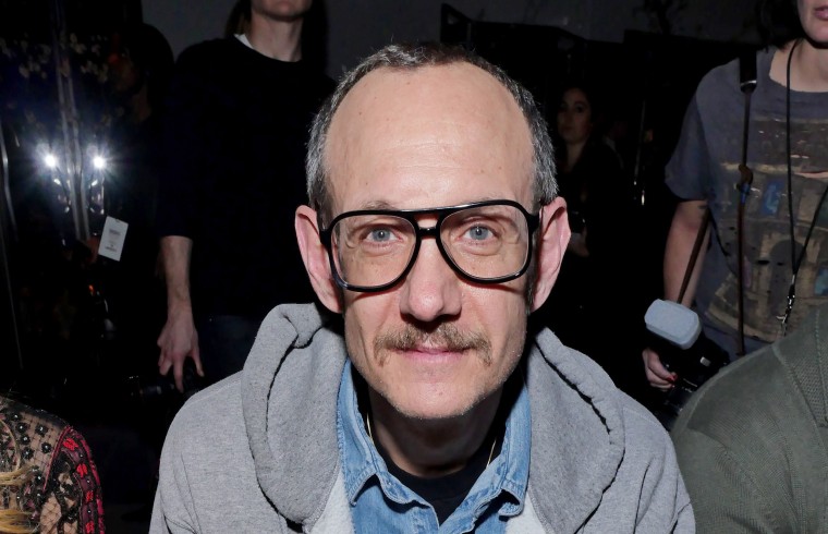 Terry Richardson sits in the front row at New York Fashion Week in 2017.