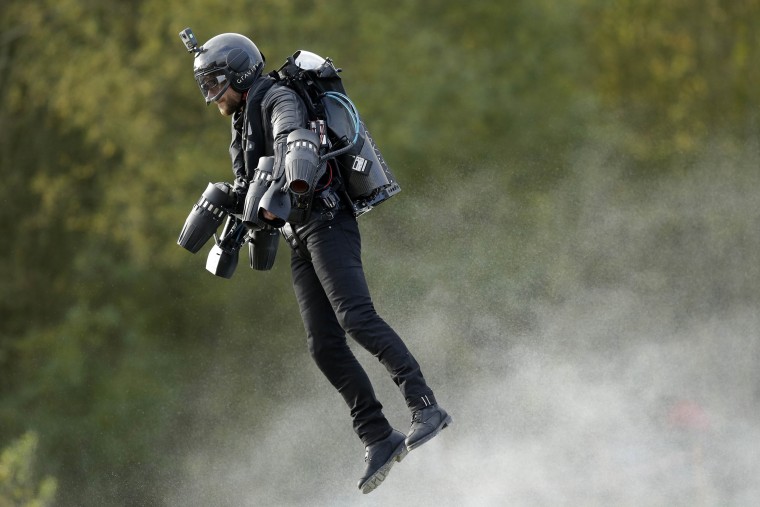 Image: Richard Browning in a body-controlled jet engine power suit