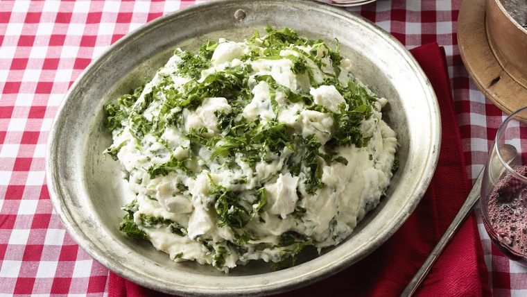 Kale and Goat Cheese Mashed Potatoes
