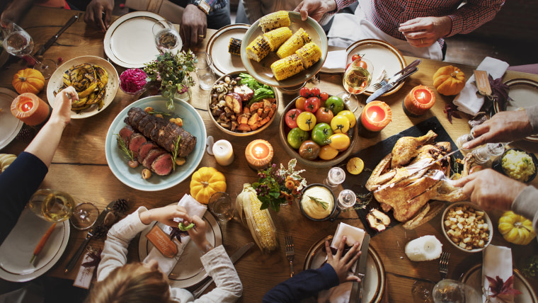 Thanksgiving dinner spread