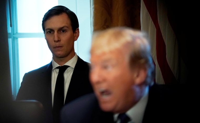 Image: Senior adviser Jared Kushner sits behind U.S. President Donald Trump during a cabinet meeting at the White House in Washington