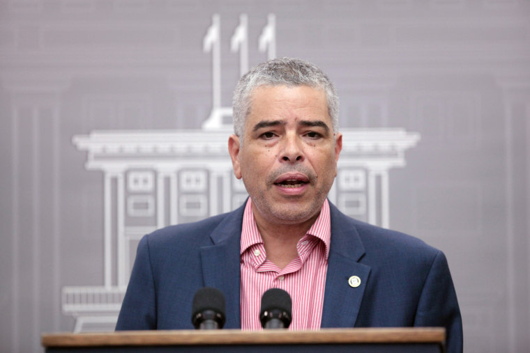 Image: Ramos, executive director of the Electric Power Authority of Puerto Rico (PREPA), addresses the media during a news conference, in San Juan