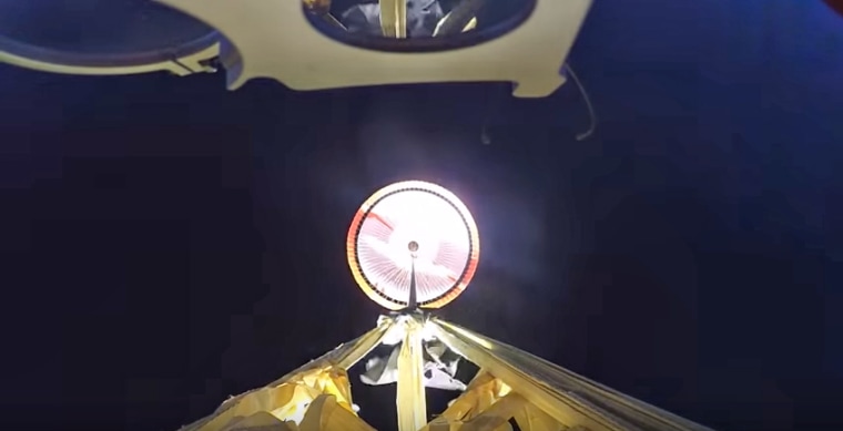 An advanced supersonic parachute system is inflated during a test on Oct. 4.