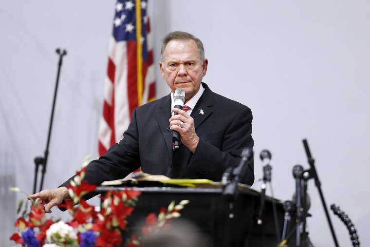 Image: Embattled GOP Senate Candidate Judge Roy Moore Attends Church Revival Service At Baptist Church In Jackson, Alabama