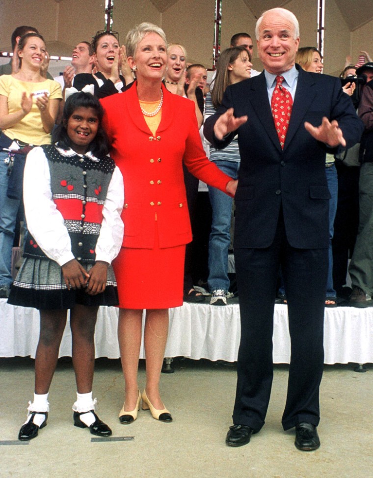 Image: Republican Senator John McCain, with his wife Cindy