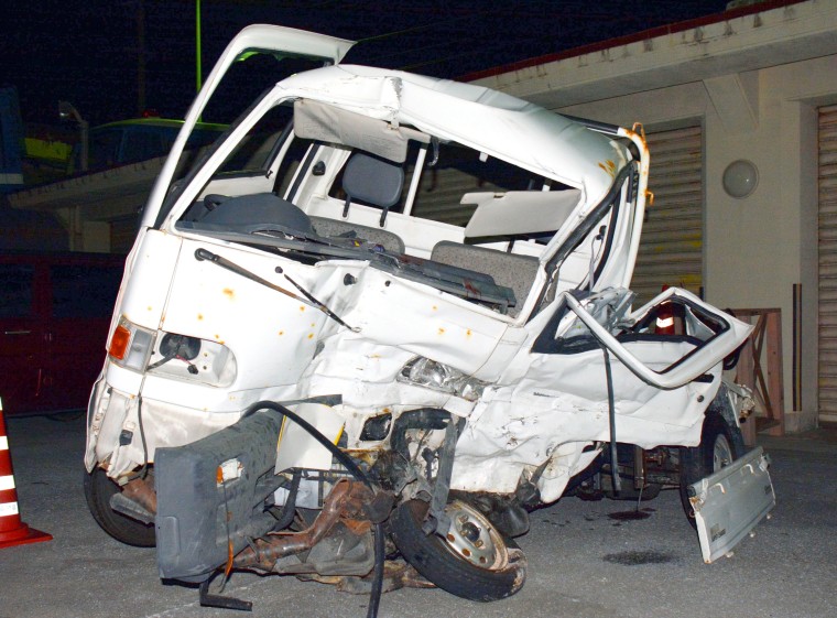 IMAGE: Wrecked vehicle on Okinawa