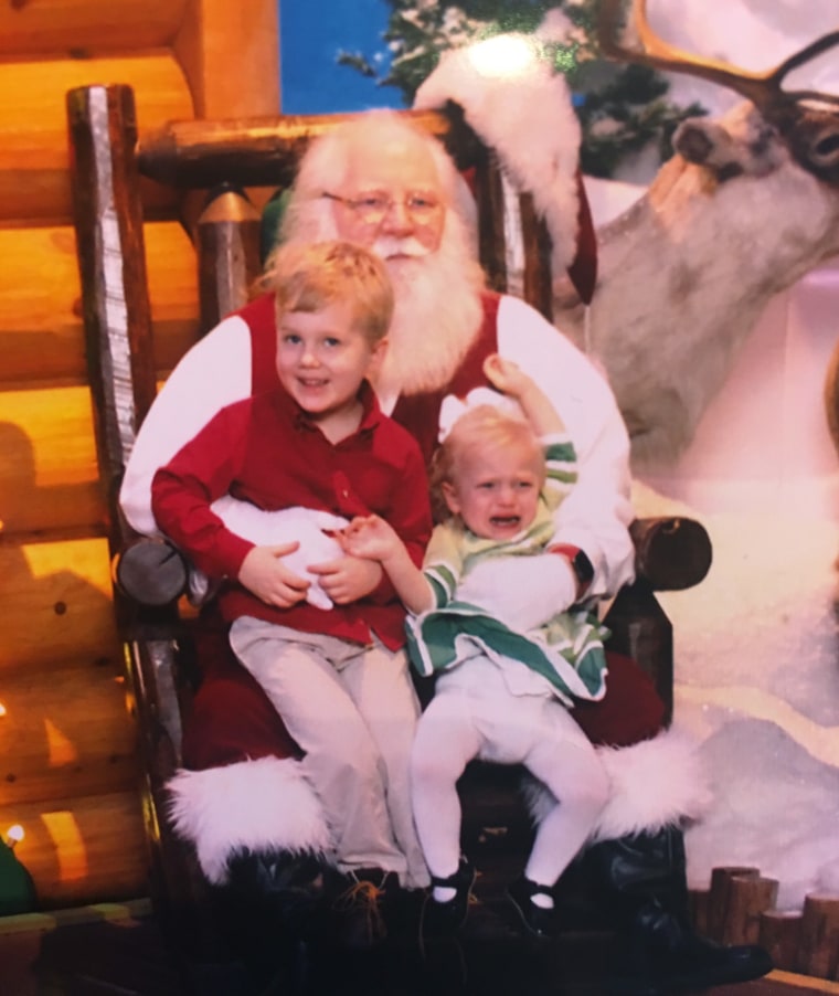 Kathryn Hawks' kids, Jake and Maggie, had mixed feelings about their photo shoot with Santa.