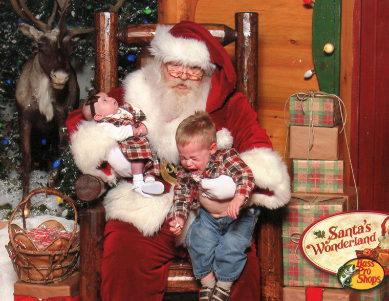 \"Our Santa experience wasn't ideal,\" said Laurie DeEsch. \"I'm pretty sure my newborn was terrified, based on the look on her face, and my 18-month-old son wanted nothing to do with the bearded stranger.\"