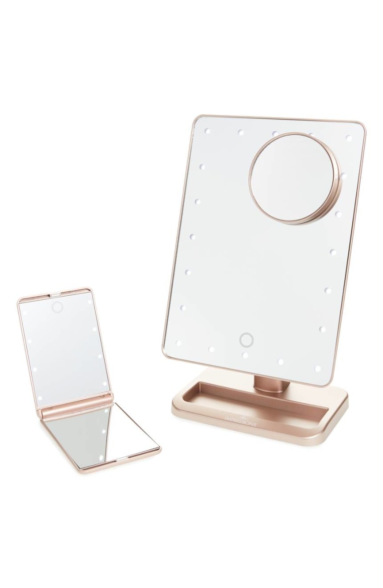 Impressions Vanity Co. Touch XL Dimmable LED Makeup Mirror with Removable 5x Mirror &amp; Compact Mirror