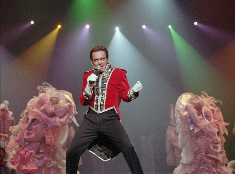 Image: David Cassidy, star of \"EFX,\" sings during the show's 1000th performance at the MGM Grand in Las Vegas