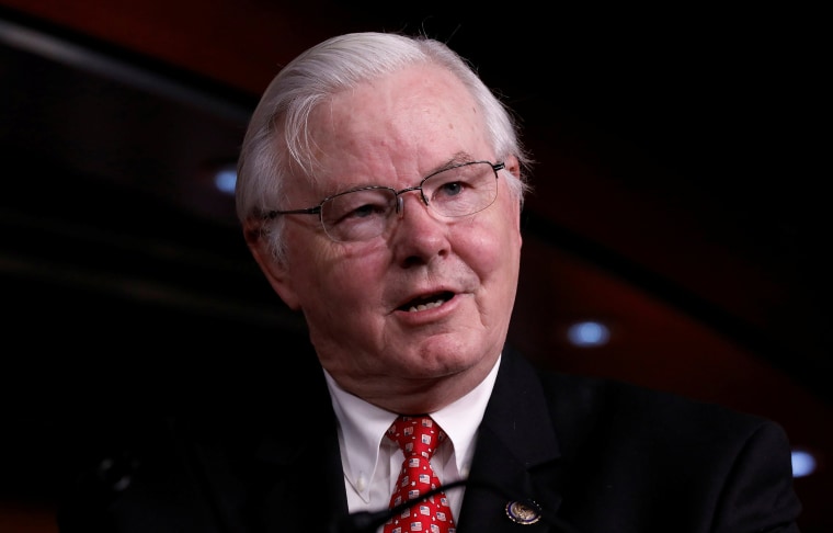 Image: Rep. Joe Barton, (R- Ennis) speaks at a news conference in Washington