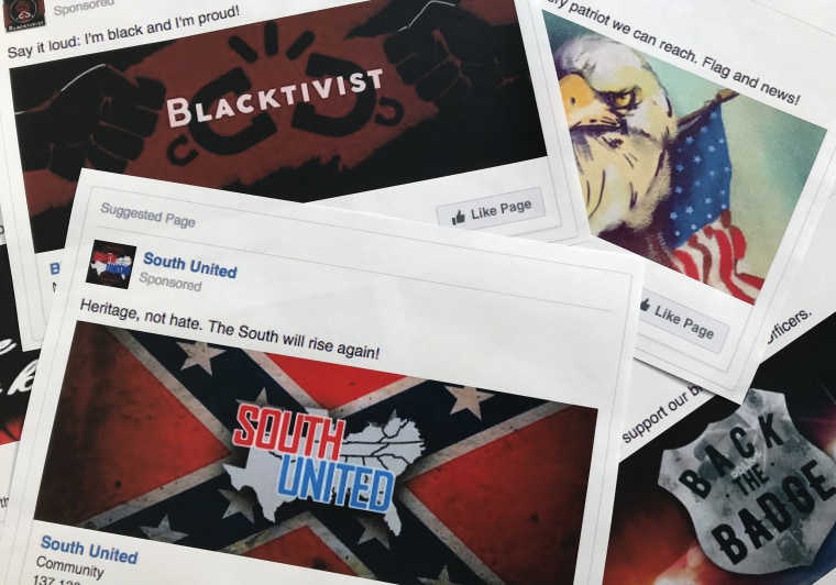 Image: Some of the Facebook ads linked to a Russian effort to disrupt the American political process