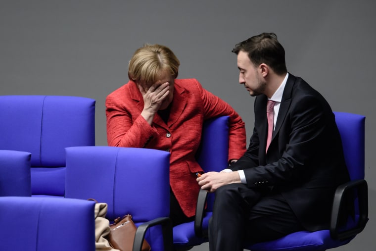 Image: Merkel attends a session of the German 'Bundestag' parliament