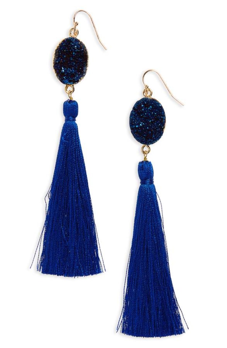 Panacea Drusy Tassel Earrings