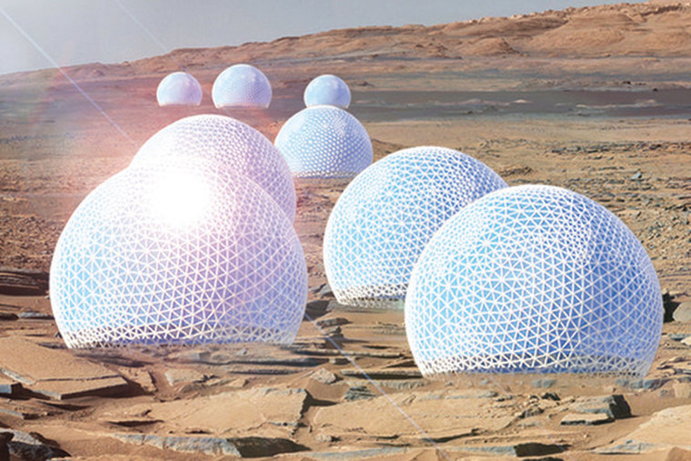 Image: An MIT team won first place for urban design with the Redwood Forest, a series of woodsy habitats enclosed in open, public domes that would reside on the Martian surface.