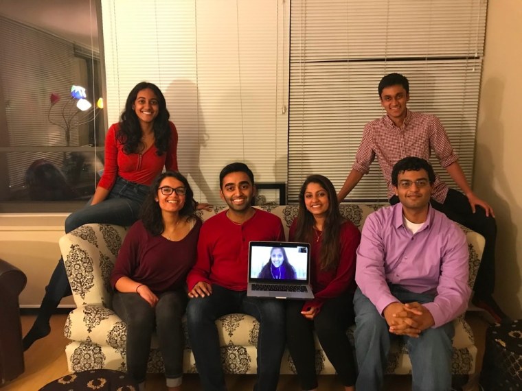 From left: Dhivya Sridar., Nikita Saladi, Archit Baskaran, Ragashree Komandur, Aishwarya Chenji, Mohan Ravi, and Shyam Mani - co-founders of "I-AM SHAKTI."