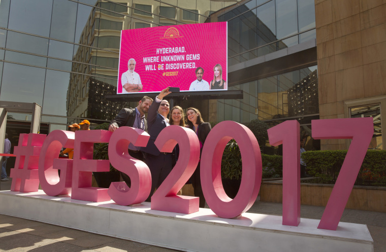 Image: Delegates at thethe Global Entrepreneurship Summit in Hyderabad, India