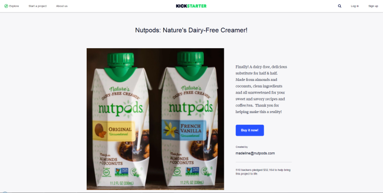 Nutpods non-dairy vegan almond coconut creamer