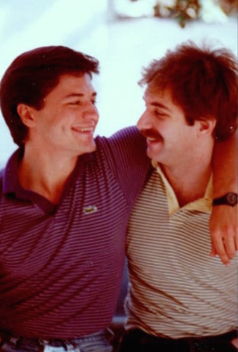 Nelson Vergel (left) with his boyfriend, Calvin (right), who succumbed to AIDS in 1992.