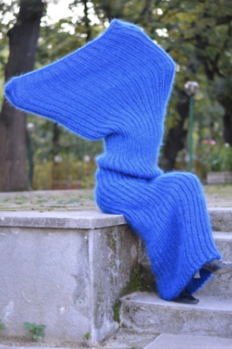 Chunky mohair tube scarf