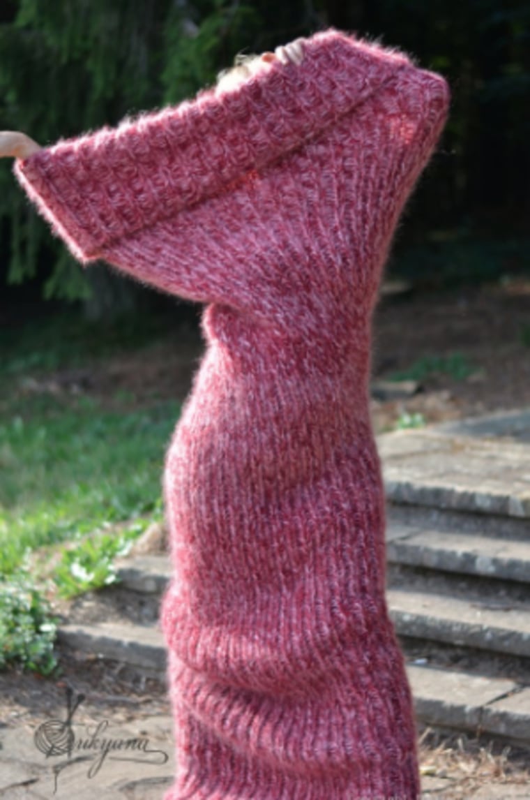 Chunky mohair tube scarf