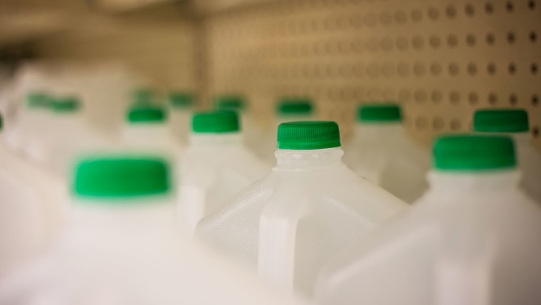 Gallons of Water on Grocery Shelf