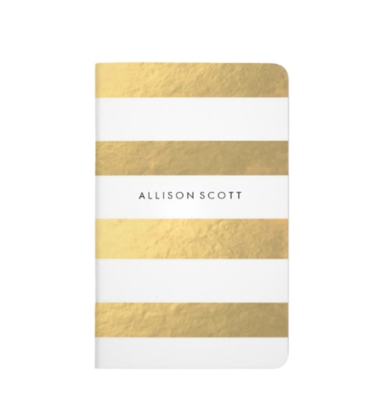 Gold Personalized Notebook