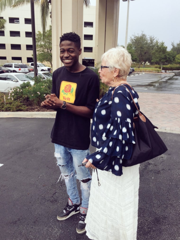 Spencer Sleyon, 22, flew to Florida to meet his Words With Friend buddy, an 81-year-old woman.