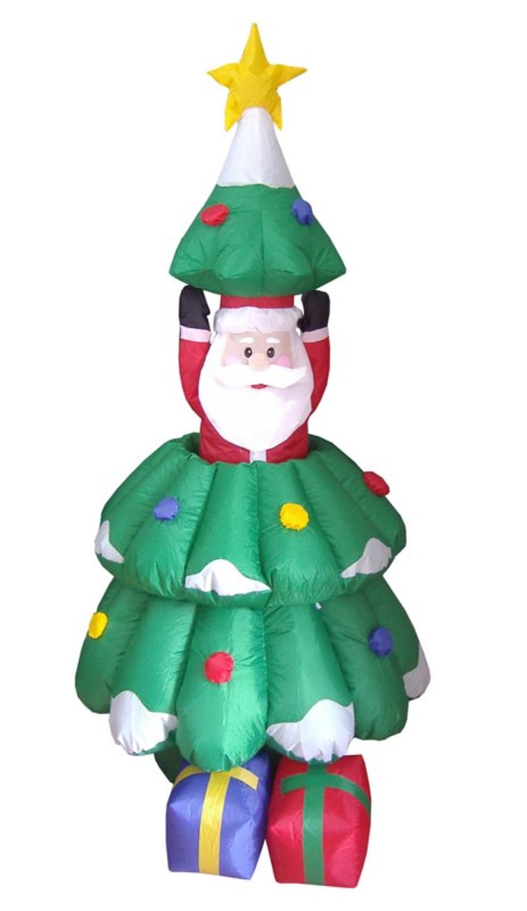 Inflatable santa and tree